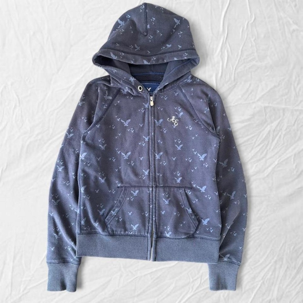 Y2K American Eagle navy blue hoodie